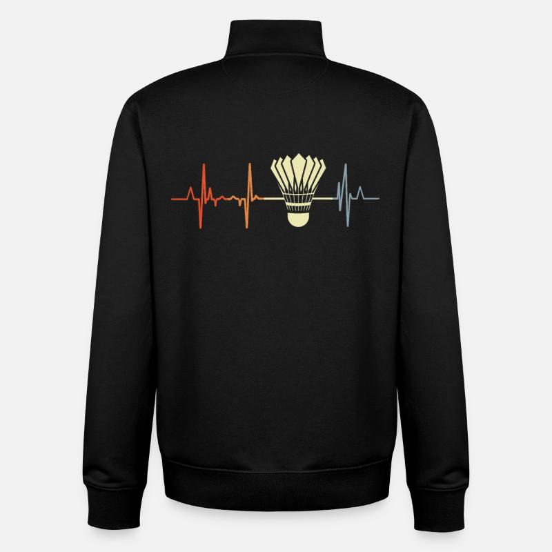 Badminton Herzschlag - Unisex Organic Zip Sweatshirt von Stanley/Stella - Schwarz