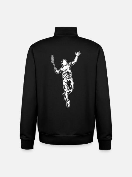 Badminton player sketch - Unisex Organic Zip Sweatshirt by Stanley/Stella - black