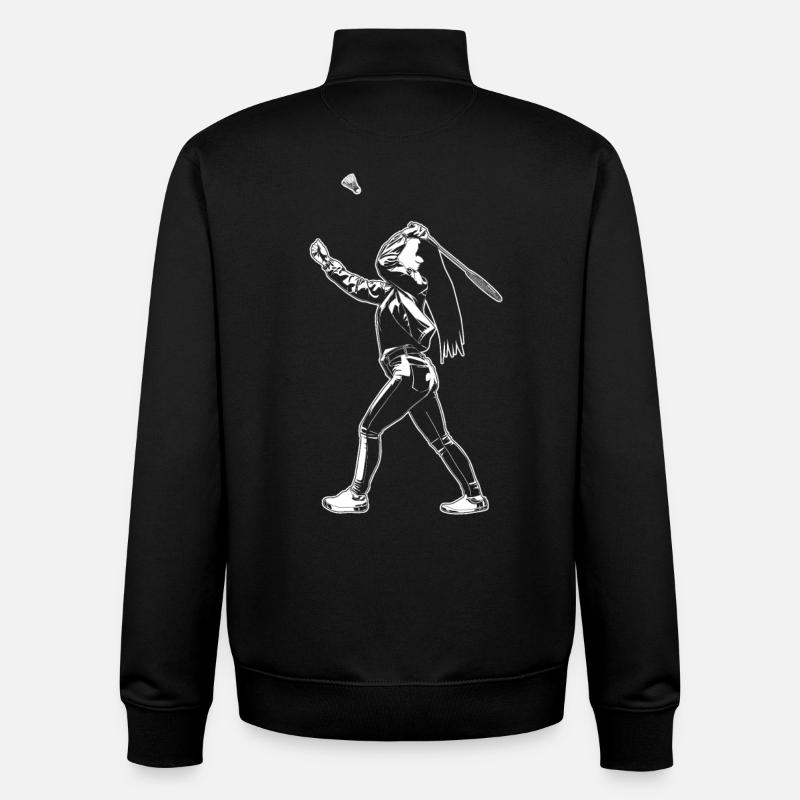 Badminton filles - Sweat zippé unisexe en coton bio Stanley/Stella - noir