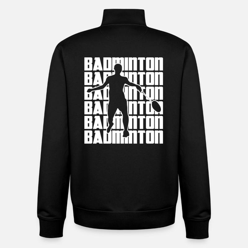 Cooler Badmintonspieler - Unisex Organic Zip Sweatshirt von Stanley/Stella - Schwarz