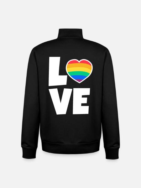 Saint-Valentin, Saint-Valentin, Saint-Valentin - Sweat zippé unisexe en coton bio Stanley/Stella - noir