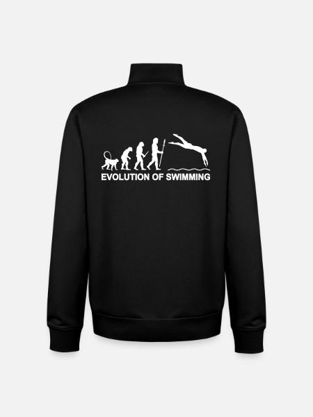 Evolution of Swimming - Unisex Organic Zip Sweatshirt by Stanley/Stella - black