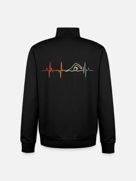 Schwimmer Herzlinie - Unisex Organic Zip Sweatshirt von Stanley/Stella - Schwarz