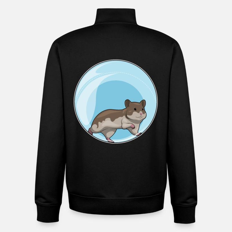 Hamster Hamster Ball - Sweat zippé unisexe en coton bio Stanley/Stella - noir