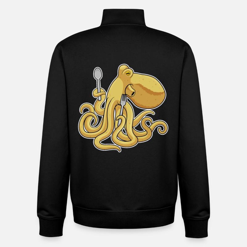 Krake Besteck Kochen Küche - Unisex Organic Zip Sweatshirt von Stanley/Stella - Schwarz