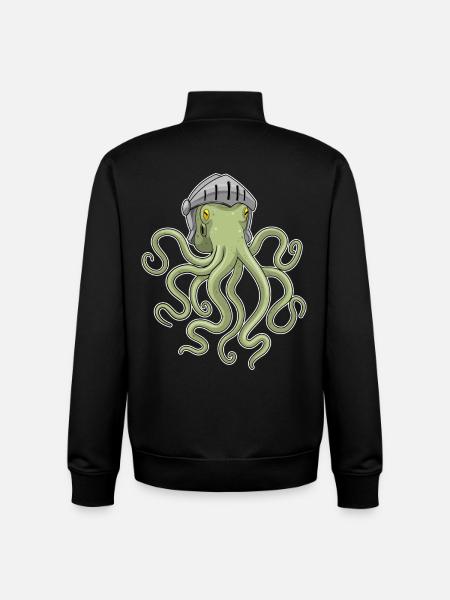 Octopus Warrior Helmet - Unisex Organic Zip Sweatshirt by Stanley/Stella - black