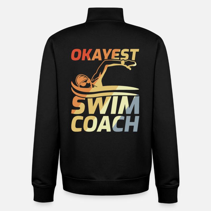 Moniteur de natation - Sweat zippé unisexe en coton bio Stanley/Stella - noir