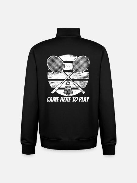 Badminton saying - Unisex Organic Zip Sweatshirt by Stanley/Stella - black