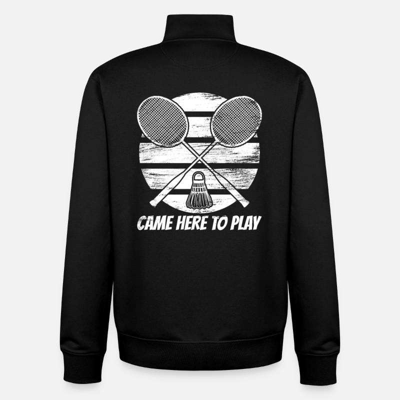 Dicton de badminton - Sweat zippé unisexe en coton bio Stanley/Stella - noir