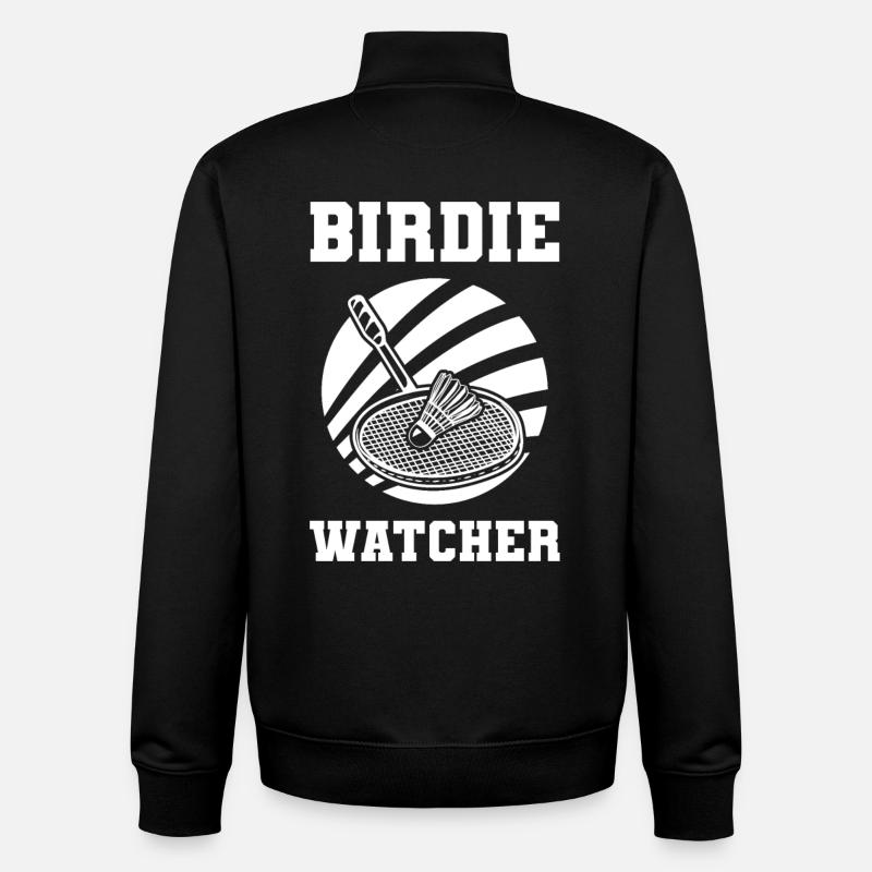 Blague sur le badminton - Sweat zippé unisexe en coton bio Stanley/Stella - noir
