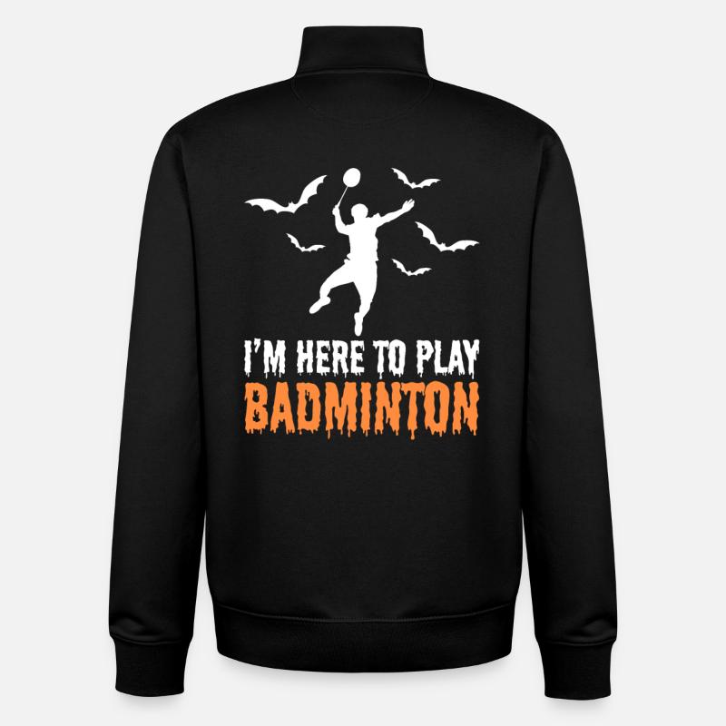 Badminton d’Halloween - Sweat zippé unisexe en coton bio Stanley/Stella - noir