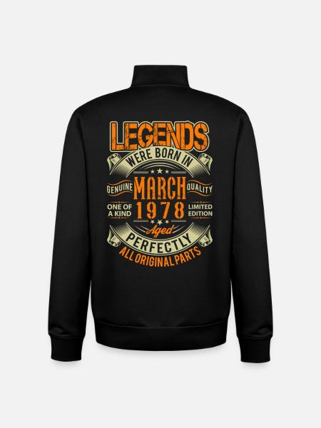 1978 March Birthday Legend - Unisex Organic Zip Sweatshirt by Stanley/Stella - black