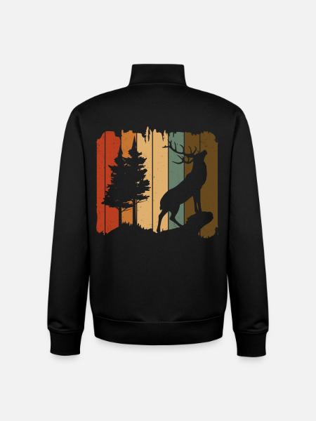 Cerf - Sweat zippé unisexe en coton bio Stanley/Stella - noir