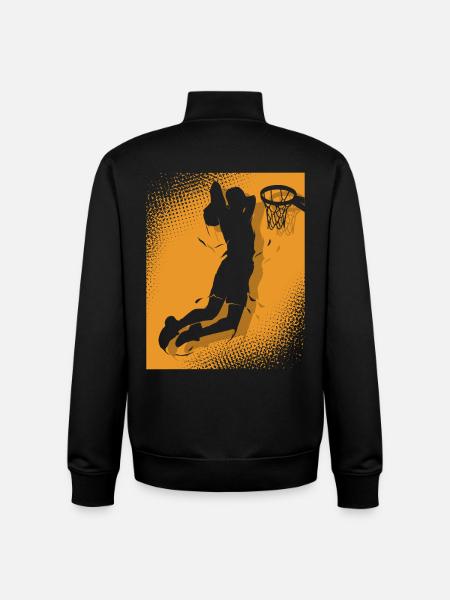 Joueurs de basket-ball - Sweat zippé unisexe en coton bio Stanley/Stella - noir