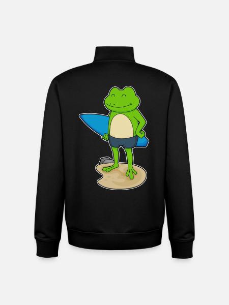 Surf Surf Surf Summer - Sweat zippé unisexe en coton bio Stanley/Stella - noir