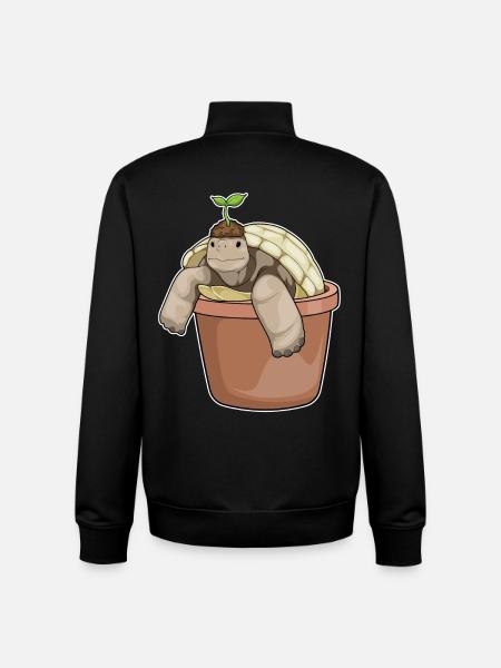 Turtle Seedling - Unisex Organic Zip Sweatshirt by Stanley/Stella - black