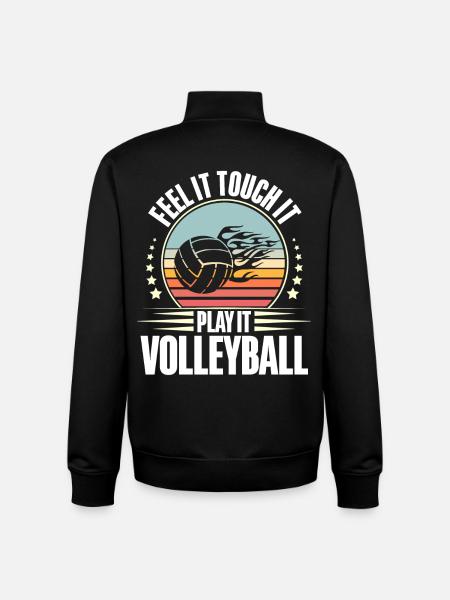 Volley-ball - Sweat zippé unisexe en coton bio Stanley/Stella - noir