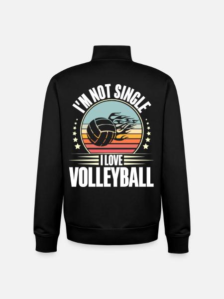 Volley-ball - Sweat zippé unisexe en coton bio Stanley/Stella - noir
