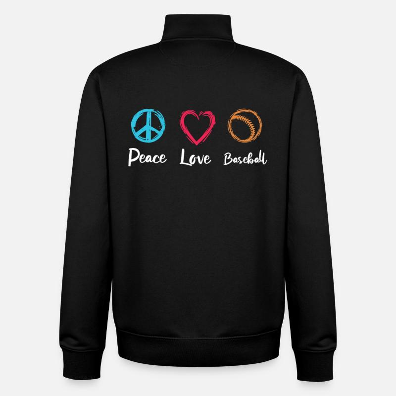Baseball Love - Unisex Organic Zip Sweatshirt by Stanley/Stella - black