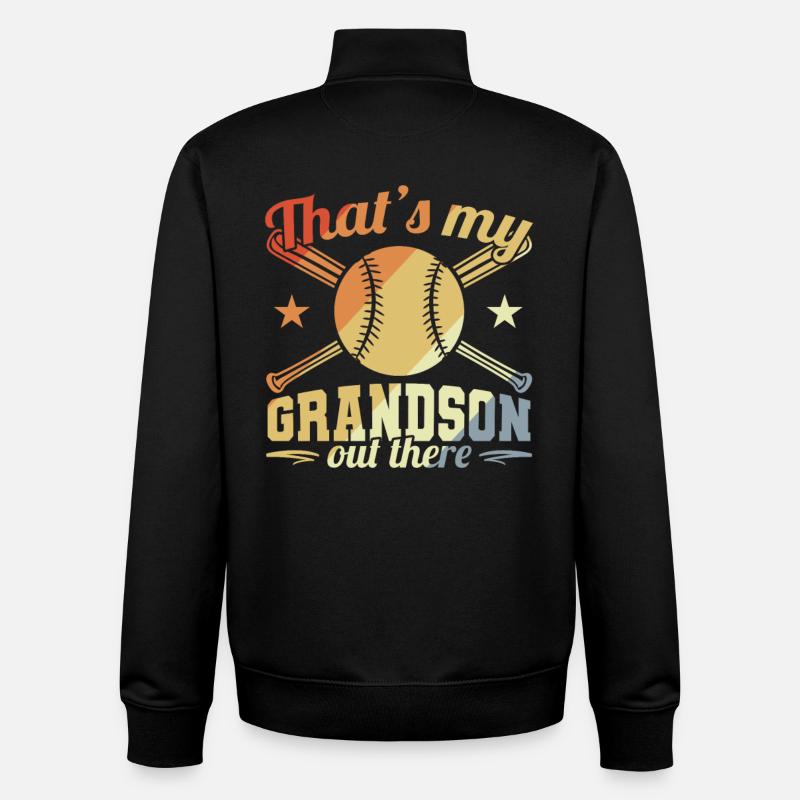 Großvater eines Baseballspielers - Unisex Organic Zip Sweatshirt von Stanley/Stella - Schwarz