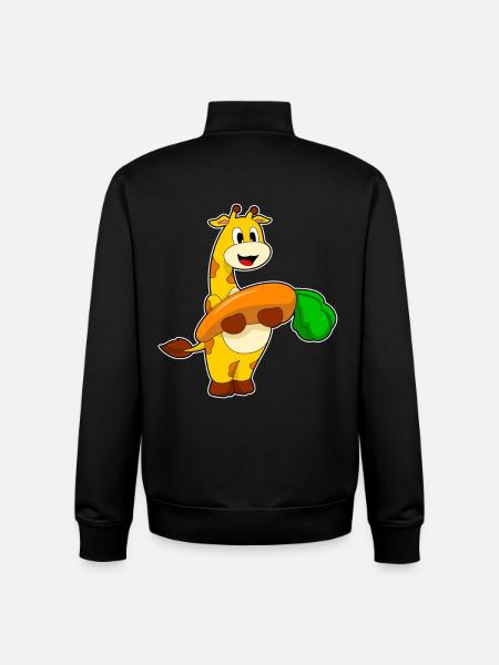 Giraffe Carrot - Unisex Organic Zip Sweatshirt by Stanley/Stella - black