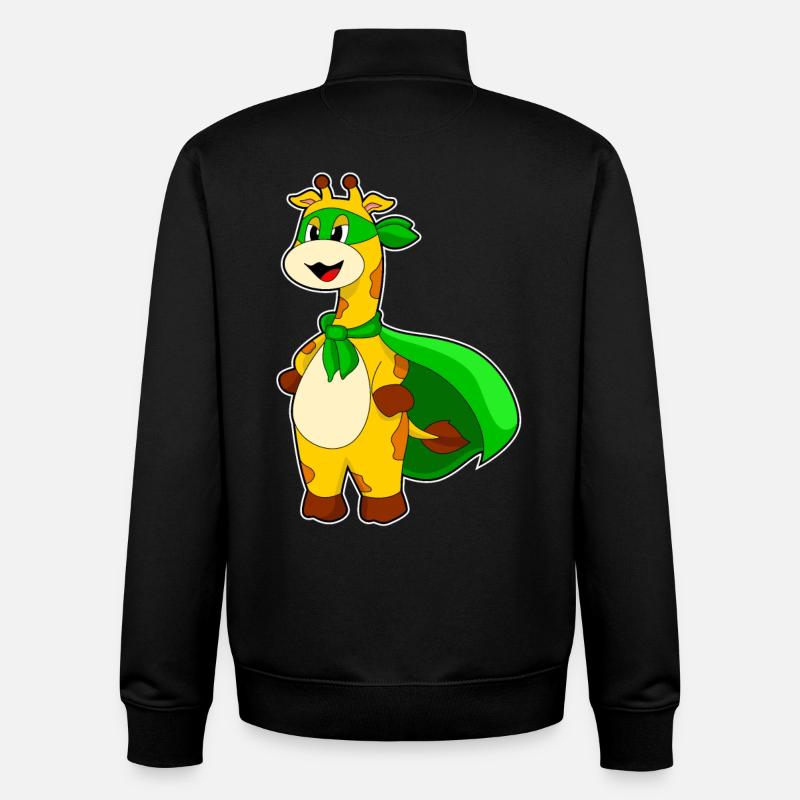 Giraffe Superhero Cloak - Unisex Organic Zip Sweatshirt by Stanley/Stella - black