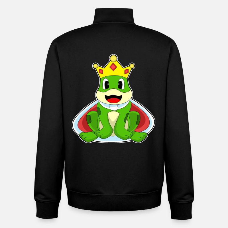 Couronne du Roi Grenouille - Sweat zippé unisexe en coton bio Stanley/Stella - noir