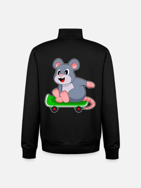 Mouse Skater Skateboard - Sweat zippé unisexe en coton bio Stanley/Stella - noir