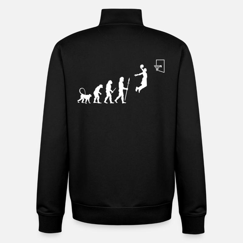 Évolution du basketball - Sweat zippé unisexe en coton bio Stanley/Stella - noir