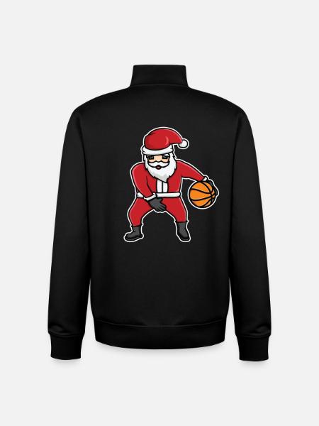 Basketball Christmas Hat - Unisex Organic Zip Sweatshirt by Stanley/Stella - black