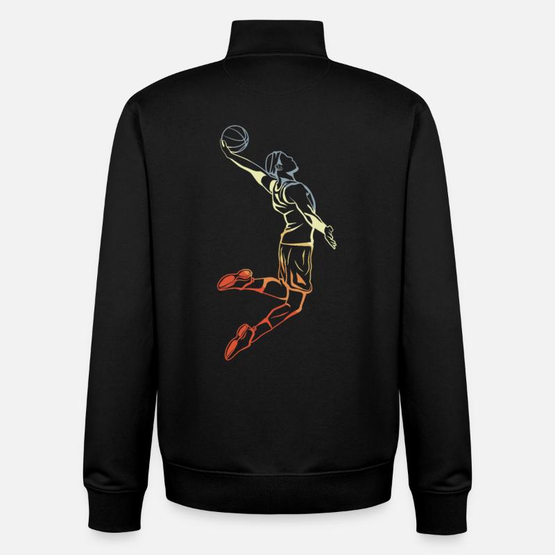 Basketteur - Sweat zippé unisexe en coton bio Stanley/Stella - noir