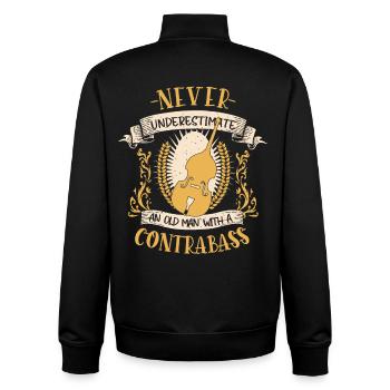 Contrebasse Musicien Instrument à Cordes Cadeau - Sweat zippé unisexe en coton bio Stanley/Stella - noir - Dos - AI Model Male 185 light (185cm)