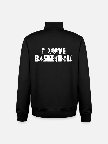 I love basketball - Unisex Organic Zip Sweatshirt by Stanley/Stella - black