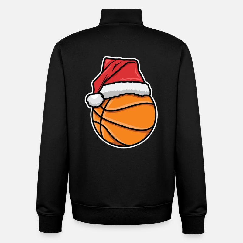 Basketball player Xmas - Unisex Organic Zip Sweatshirt by Stanley/Stella - black