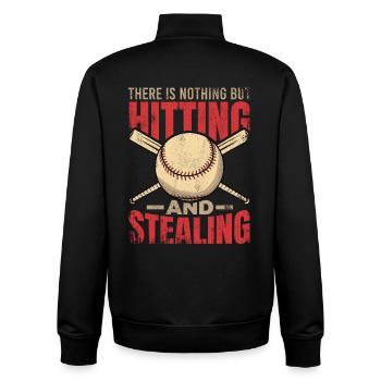 Motivierender Baseball Spruch - Unisex Organic Zip Sweatshirt von Stanley/Stella - Schwarz - Hinten - AI Model Male 185 light (185cm)