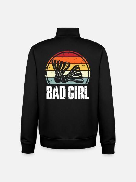 Badminton - Sweat zippé unisexe en coton bio Stanley/Stella - noir