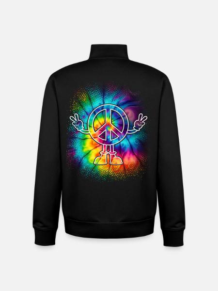 Peacezeichen Friedenszeichen Tie Dye - Unisex Organic Zip Sweatshirt von Stanley/Stella - Schwarz