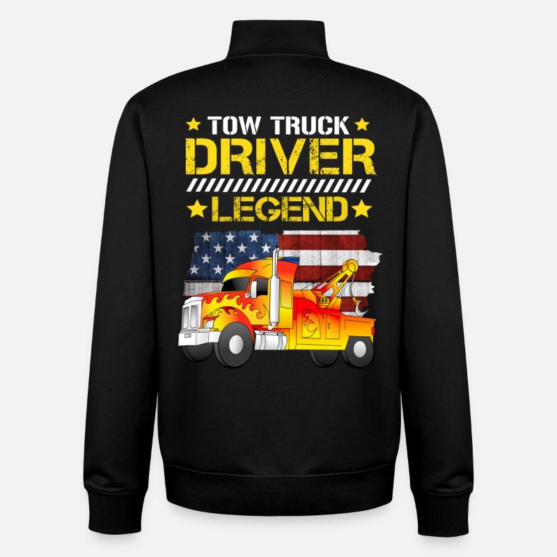 Tow Truck Driver Legend - Unisex Organic Zip Sweatshirt by Stanley/Stella - black