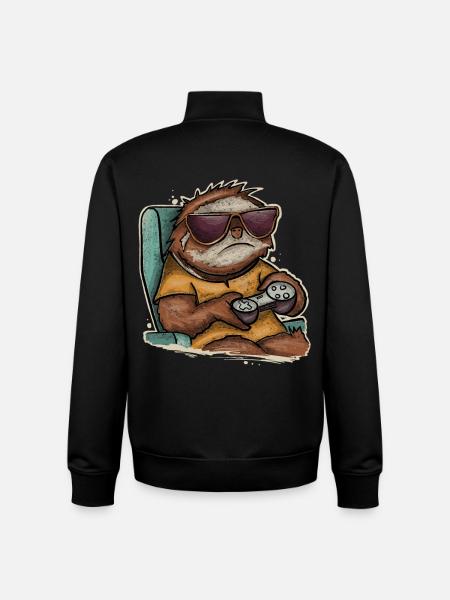 Sloth Gaming Gamer - Unisex Organic Zip Sweatshirt by Stanley/Stella - black