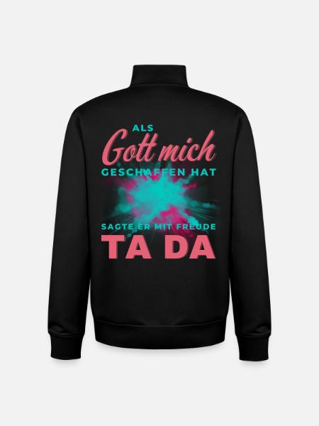 Bunter Schrift-Splash TA DA - Unisex Organic Zip Sweatshirt von Stanley/Stella - Schwarz