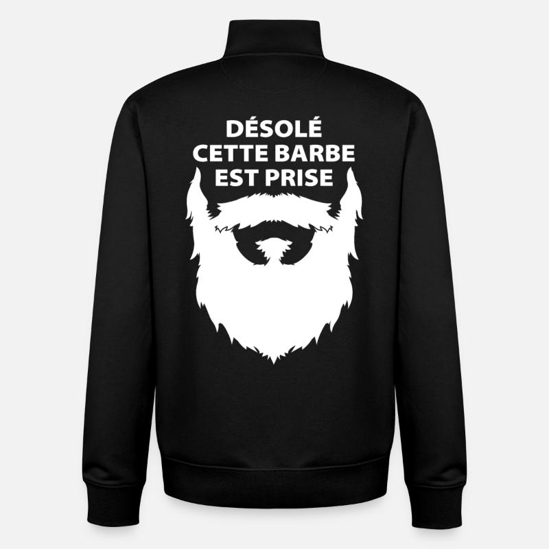 Désolé cette barbe est prise - Sweat zippé unisexe en coton bio Stanley/Stella - noir