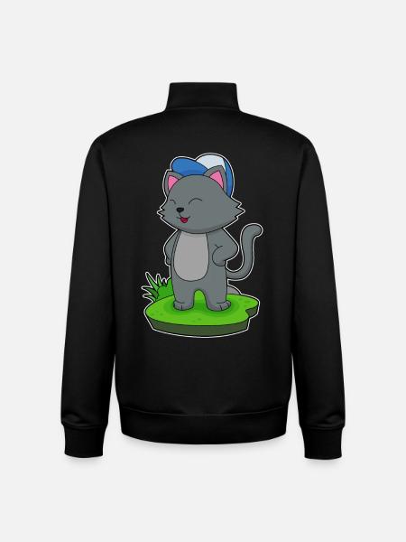 École de casquette étudiante Cat - Sweat zippé unisexe en coton bio Stanley/Stella - noir