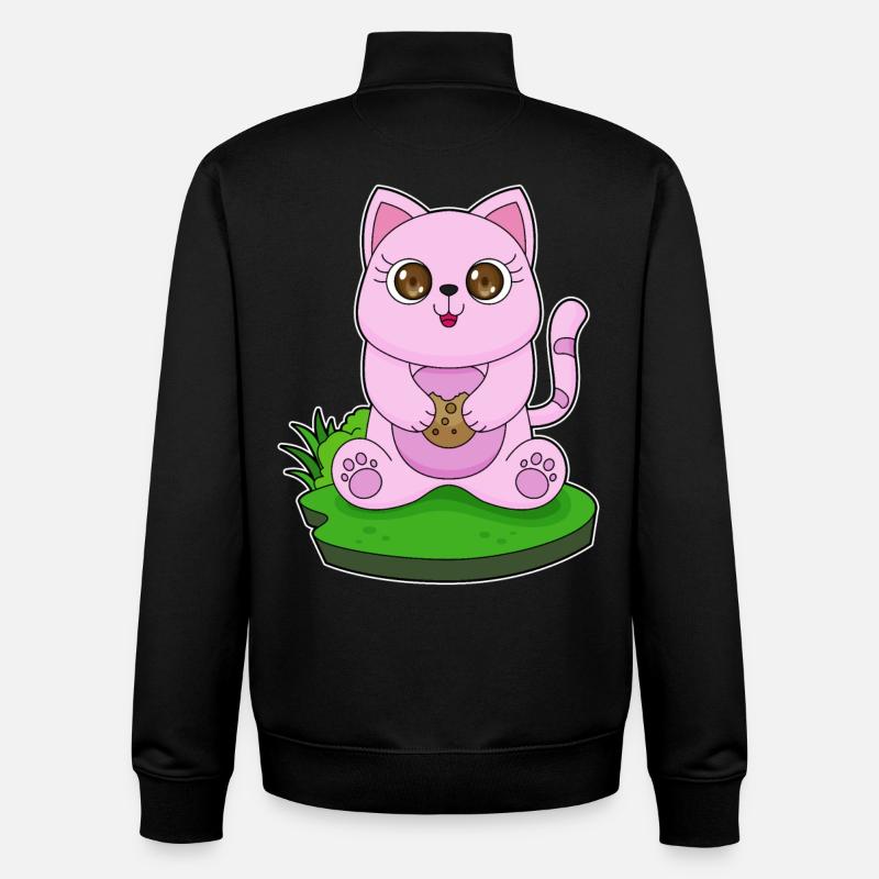 Cat Cookie - Unisex Organic Zip Sweatshirt by Stanley/Stella - black