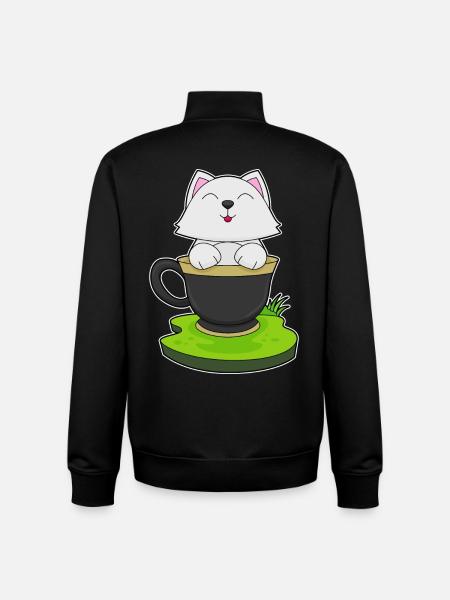 Coupe Cat - Sweat zippé unisexe en coton bio Stanley/Stella - noir