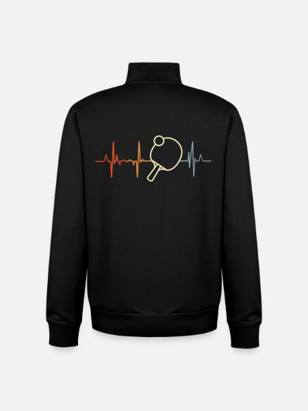 Table tennis player heartbeat - Unisex Organic Zip Sweatshirt by Stanley/Stella - black