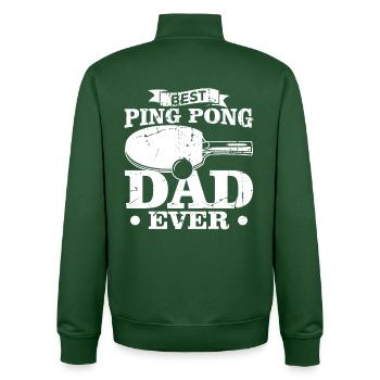 Papa tennis de table - Sweat zippé unisexe en coton bio Stanley/Stella - vert bouteille - Dos - AI Model Male 185 dark (185cm)