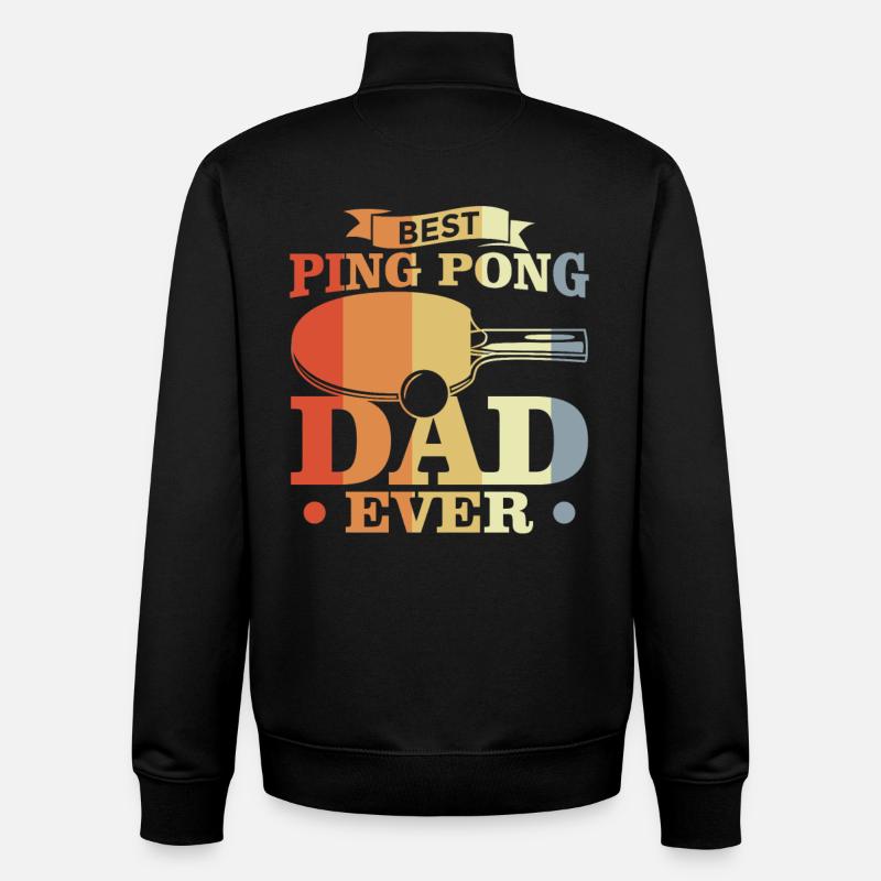 Ping Pong Papa - Sweat zippé unisexe en coton bio Stanley/Stella - noir