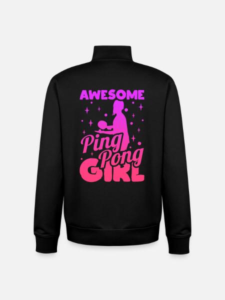 Super fille de ping-pong - Sweat zippé unisexe en coton bio Stanley/Stella - noir