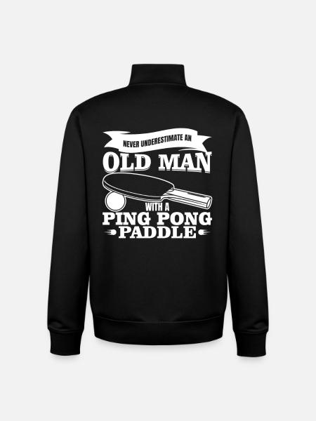 Old table tennis player - Unisex Organic Zip Sweatshirt by Stanley/Stella - black
