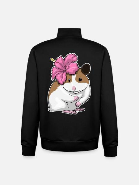 Hamster Hibiskus - Unisex Organic Zip Sweatshirt von Stanley/Stella - Schwarz